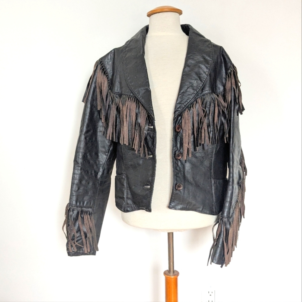 Vintage Fringe Leather Jacket